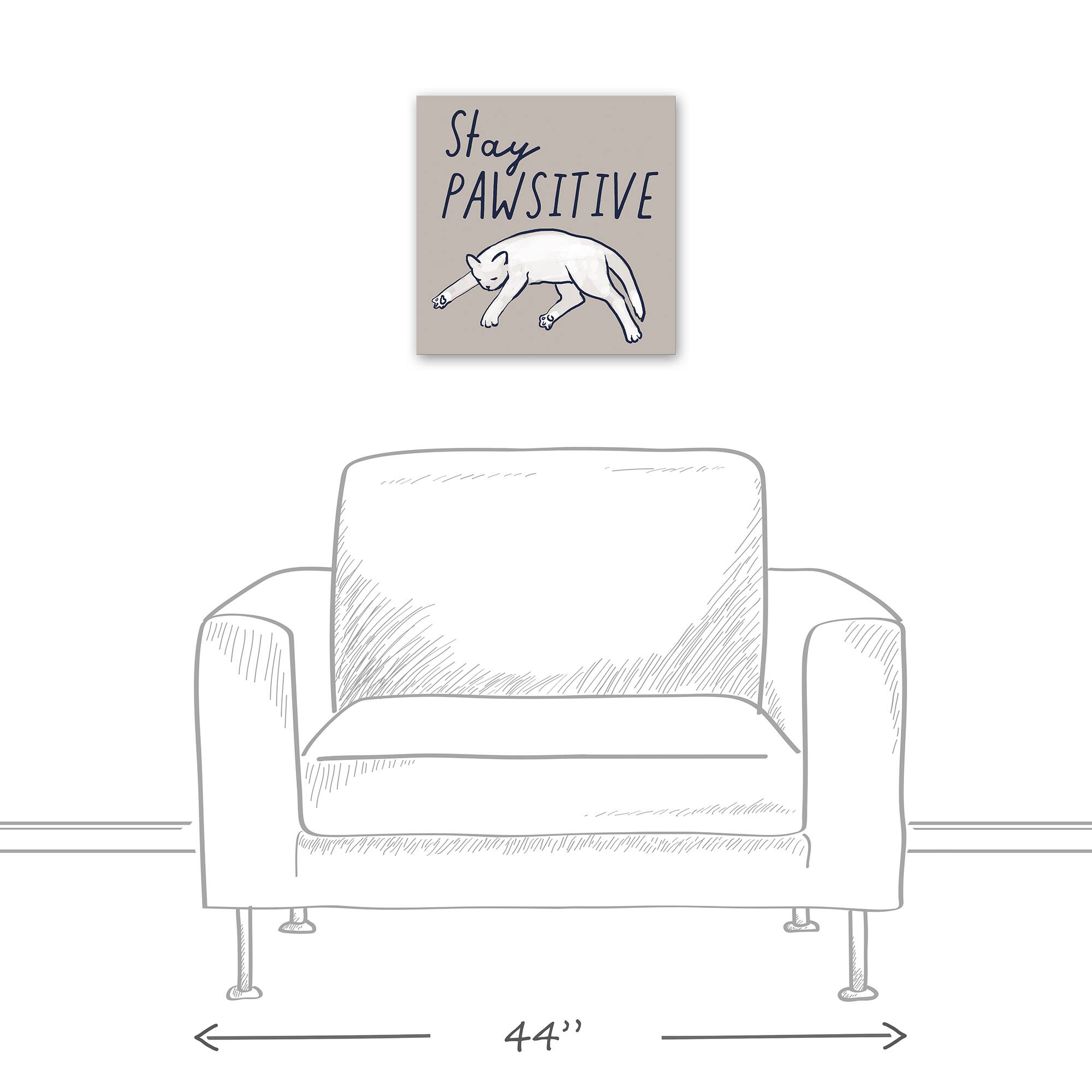 Stay Pawsitive Canvas Wall Art
